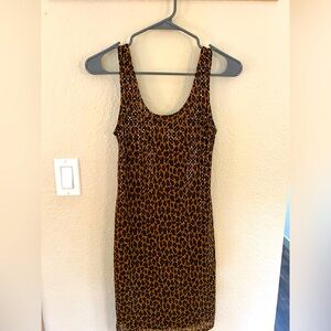 Express women’s XS cheetah sequin dress